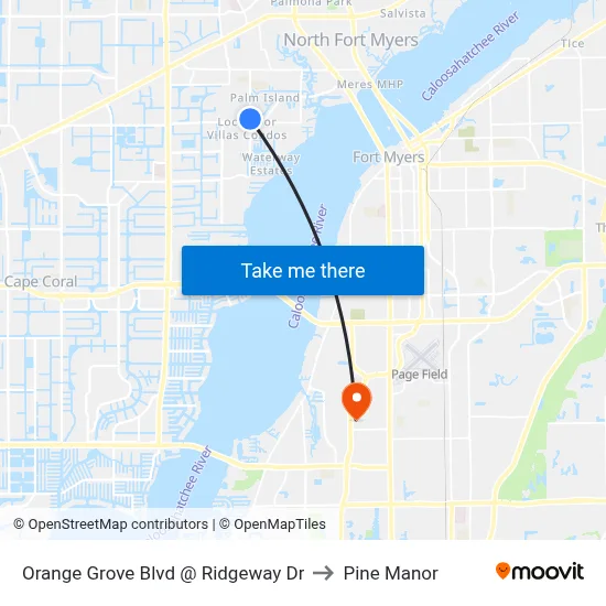 Orange Grove Blvd @ Ridgeway Dr to Pine Manor map