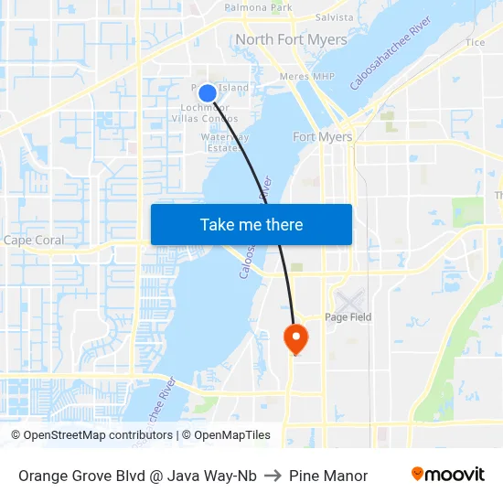 Orange Grove Blvd @ Java Way-Nb to Pine Manor map