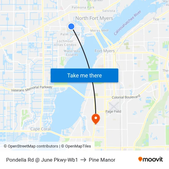 Pondella Rd @ June Pkwy-Wb1 to Pine Manor map