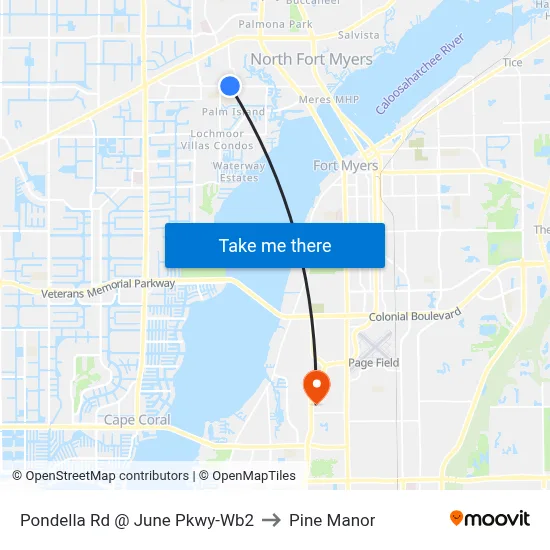 Pondella Rd @ June Pkwy-Wb2 to Pine Manor map