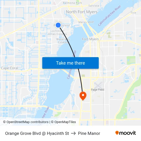 Orange Grove Blvd @ Hyacinth St to Pine Manor map
