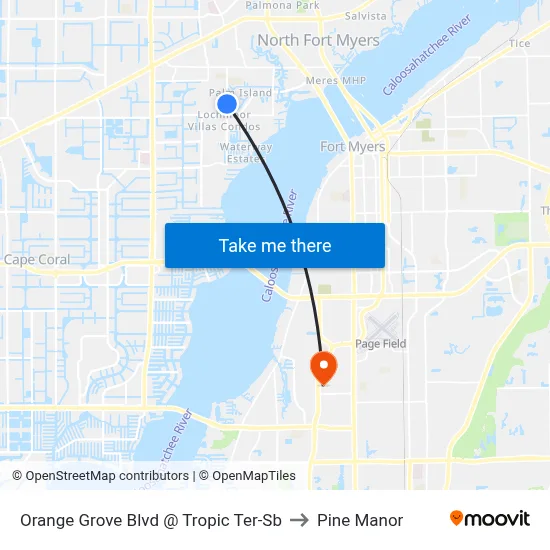 Orange Grove Blvd @ Tropic Ter-Sb to Pine Manor map