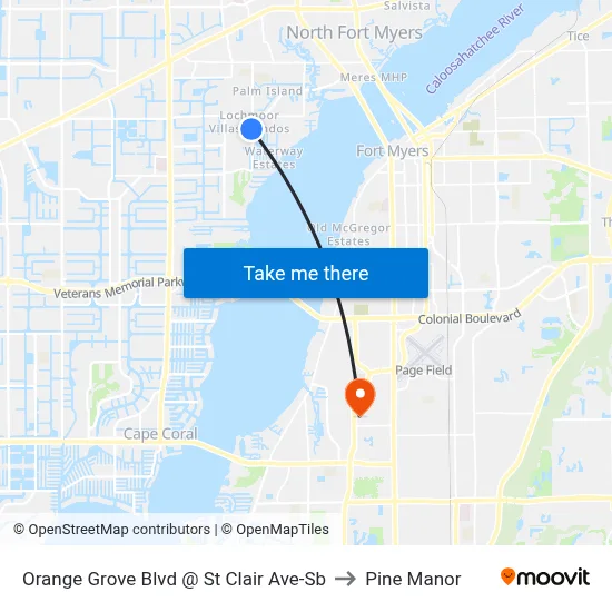 Orange Grove Blvd @ St Clair Ave-Sb to Pine Manor map