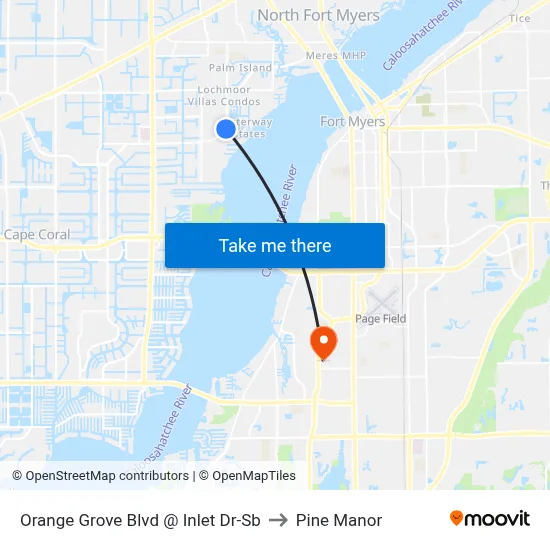 Orange Grove Blvd @ Inlet Dr-Sb to Pine Manor map