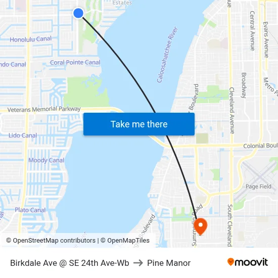 Birkdale Ave @ SE 24th Ave-Wb to Pine Manor map