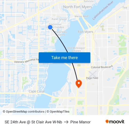 SE 24th Ave @ St Clair Ave W-Nb to Pine Manor map