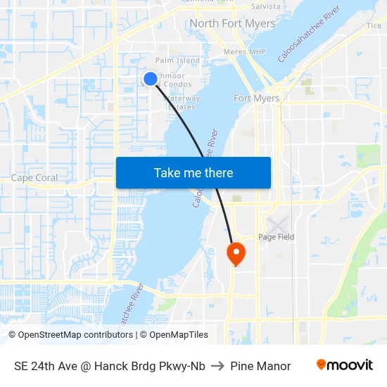 SE 24th Ave @ Hanck Brdg Pkwy-Nb to Pine Manor map