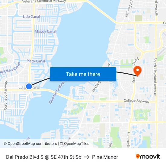 Del Prado Blvd S @ SE 47th St-Sb to Pine Manor map