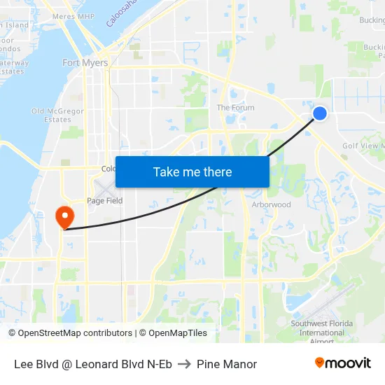 Lee Blvd @ Leonard Blvd N-Eb to Pine Manor map