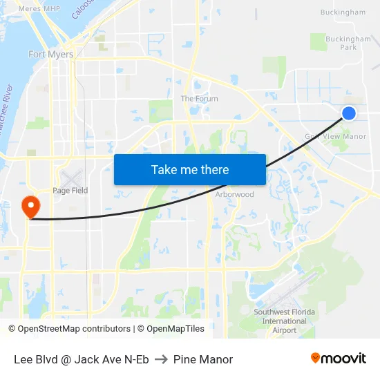 Lee Blvd @ Jack Ave N-Eb to Pine Manor map