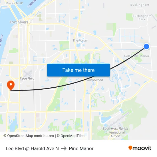 Lee Blvd @ Harold Ave N to Pine Manor map