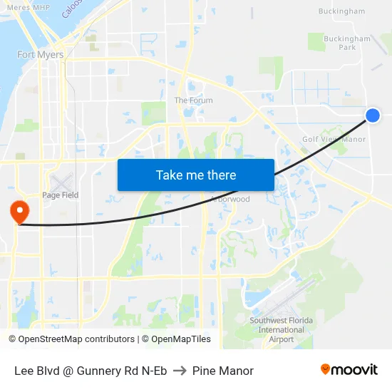 Lee Blvd @ Gunnery Rd N-Eb to Pine Manor map