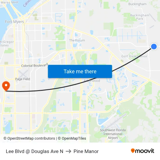 Lee Blvd @ Douglas Ave N to Pine Manor map
