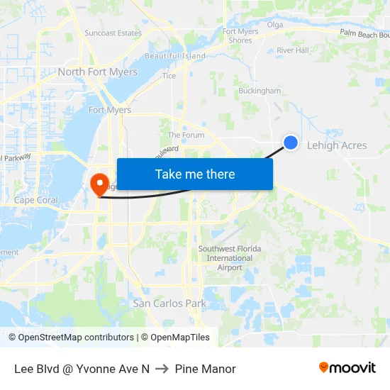 Lee Blvd @ Yvonne Ave N to Pine Manor map