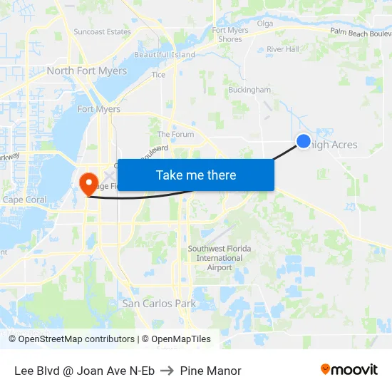 Lee Blvd @ Joan Ave N-Eb to Pine Manor map