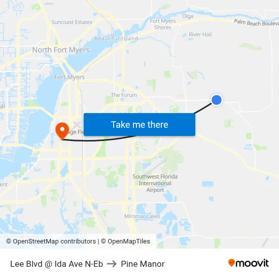 Lee Blvd @ Ida Ave N-Eb to Pine Manor map