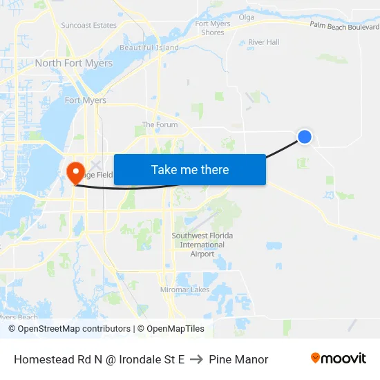 Homestead Rd N @ Irondale St E to Pine Manor map
