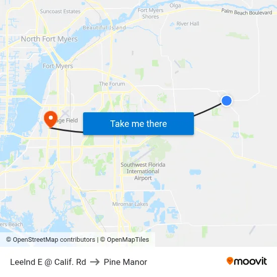 Leelnd E @ Calif. Rd to Pine Manor map