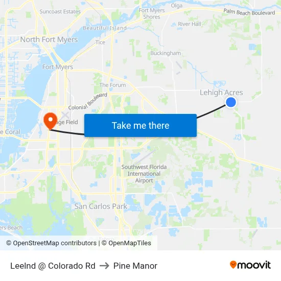Leelnd @ Colorado Rd to Pine Manor map