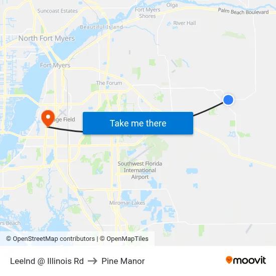 Leelnd @ Illinois Rd to Pine Manor map