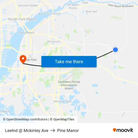 Leelnd @ Mckinley Ave to Pine Manor map