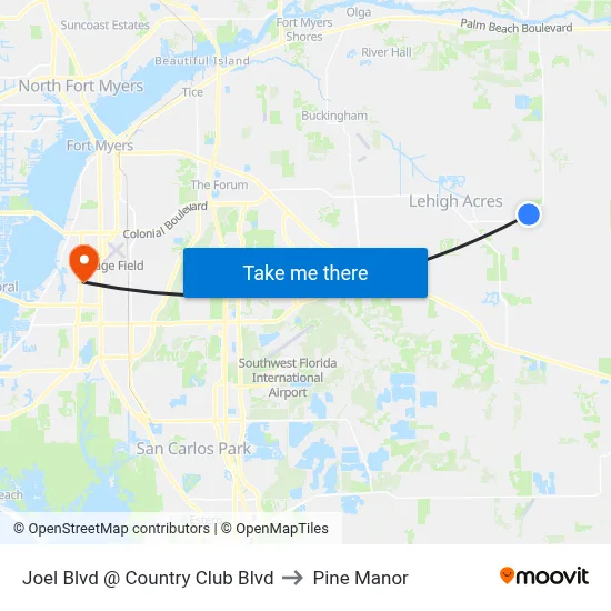 Joel Blvd @ Country Club Blvd to Pine Manor map