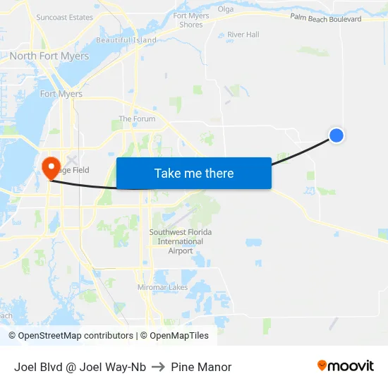 Joel Blvd @ Joel Way-Nb to Pine Manor map