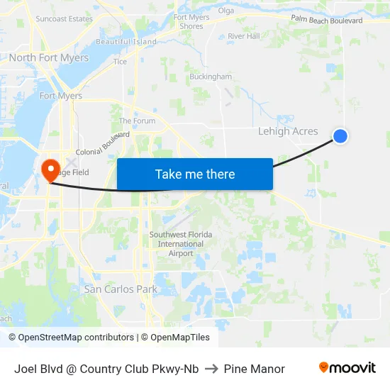 Joel Blvd @ Country Club Pkwy-Nb to Pine Manor map