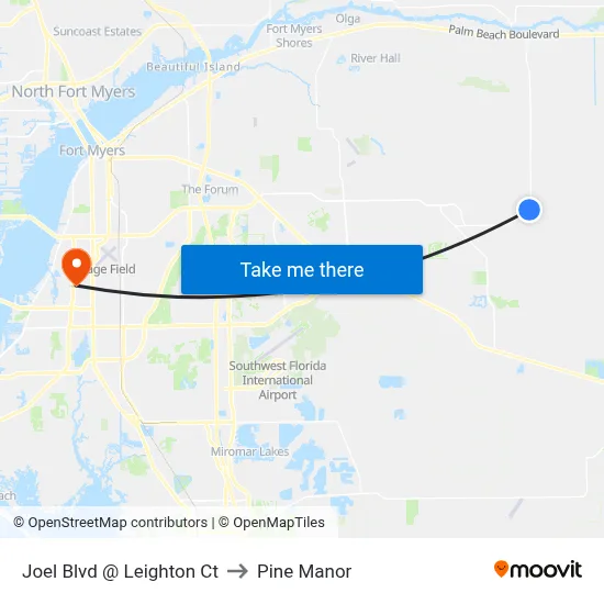 Joel Blvd @ Leighton Ct to Pine Manor map