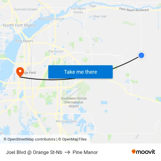 Joel Blvd @ Orange St-Nb to Pine Manor map