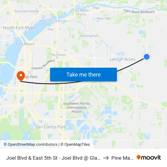 Joel Blvd & East 5th St - Joel Blvd @ Gladiola Dr to Pine Manor map