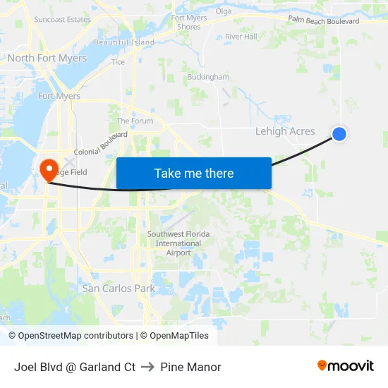 Joel Blvd @ Garland Ct to Pine Manor map