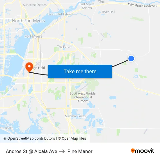 Andros St @ Alcala Ave to Pine Manor map
