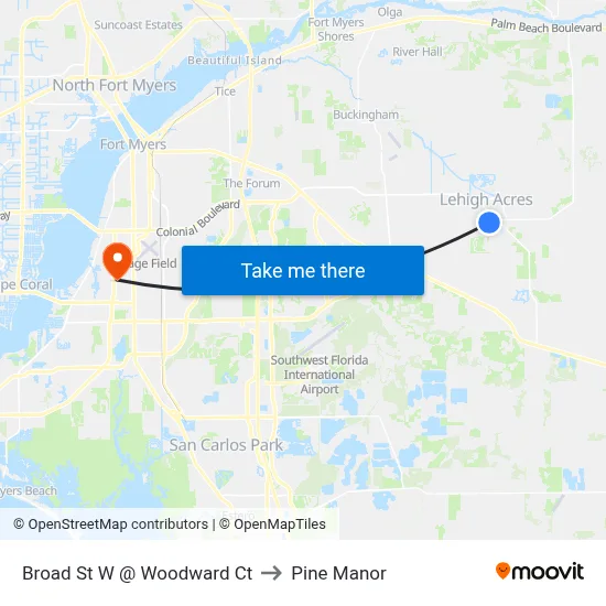Broad St W @ Woodward Ct to Pine Manor map