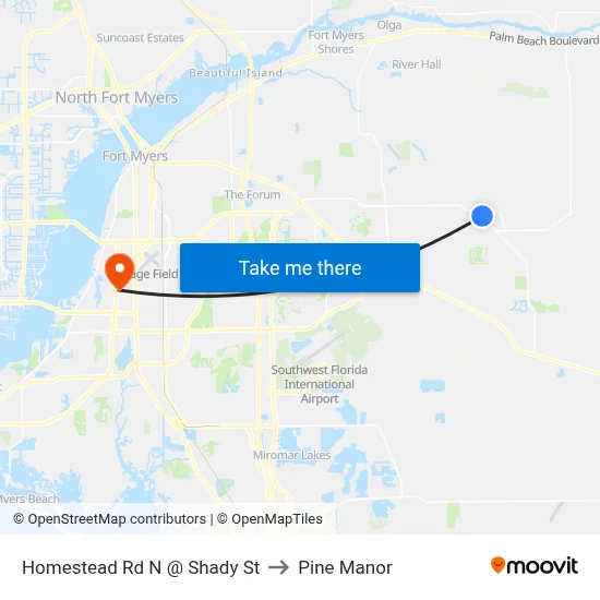 Homestead Rd N @ Shady St to Pine Manor map