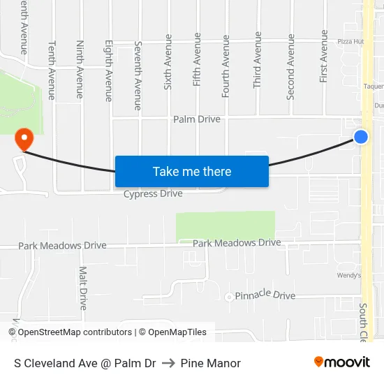 S Cleveland Ave @ Palm Dr to Pine Manor map