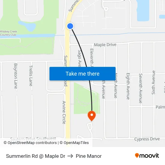 Summerlin Rd @ Maple Dr to Pine Manor map