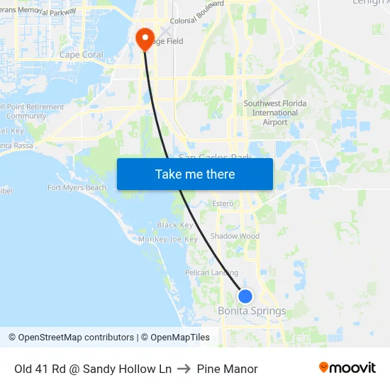 Old 41 Rd @ Sandy Hollow Ln to Pine Manor map