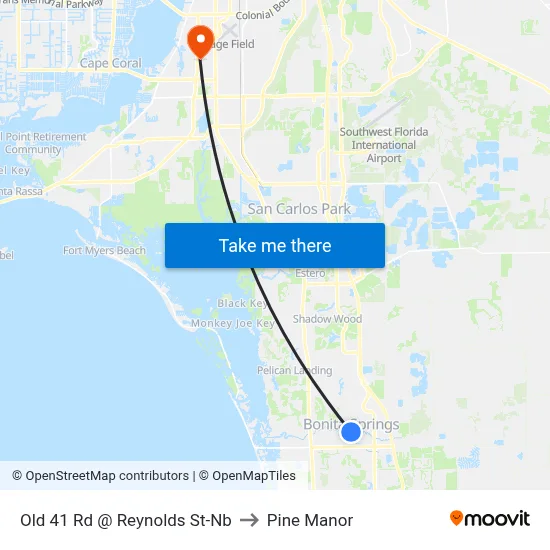 Old 41 Rd @ Reynolds St-Nb to Pine Manor map