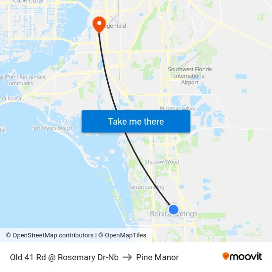 Old 41 Rd @ Rosemary Dr-Nb to Pine Manor map