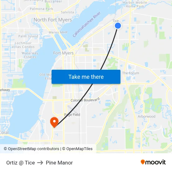 Ortiz @ Tice to Pine Manor map