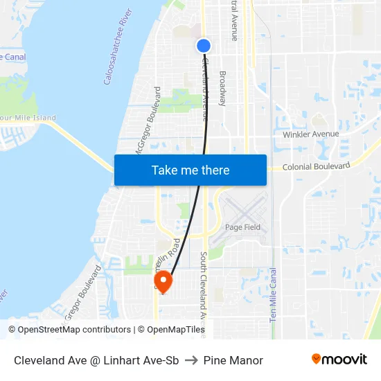Cleveland Ave @ Linhart Ave-Sb to Pine Manor map