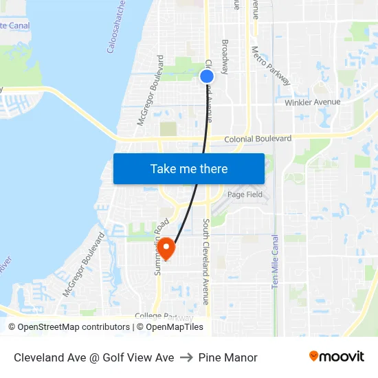Cleveland Ave @ Golf View Ave to Pine Manor map