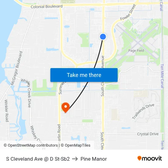 S Cleveland Ave @ D St-Sb2 to Pine Manor map
