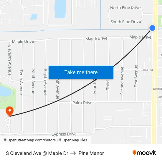 S Cleveland Ave @ Maple Dr to Pine Manor map