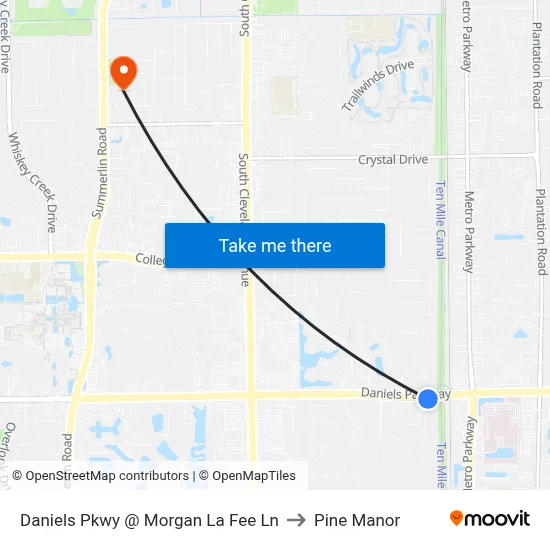 Daniels Pkwy @ Morgan La Fee Ln to Pine Manor map
