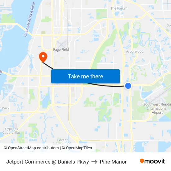 Jetport Commerce @ Daniels Pkwy to Pine Manor map