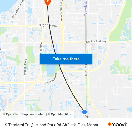 S Tamiami Trl @ Island Park Rd-Sb2 to Pine Manor map