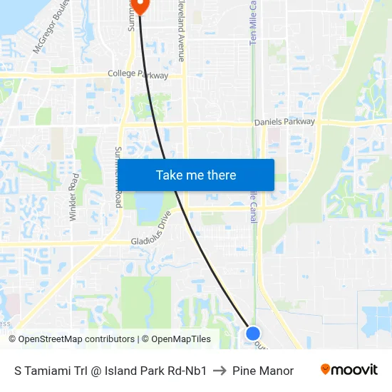 S Tamiami Trl @ Island Park Rd-Nb1 to Pine Manor map