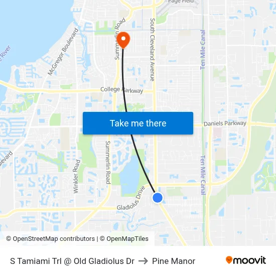 S Tamiami Trl @ Old Gladiolus Dr to Pine Manor map
